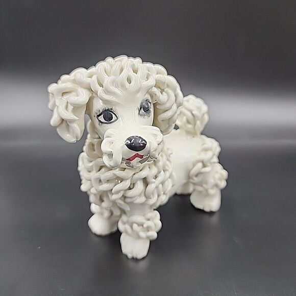 VTG Spaghetti Art French Female Poodle Dog Ceramic MCM Italy Anthropomorphic - Picture 1 of 13